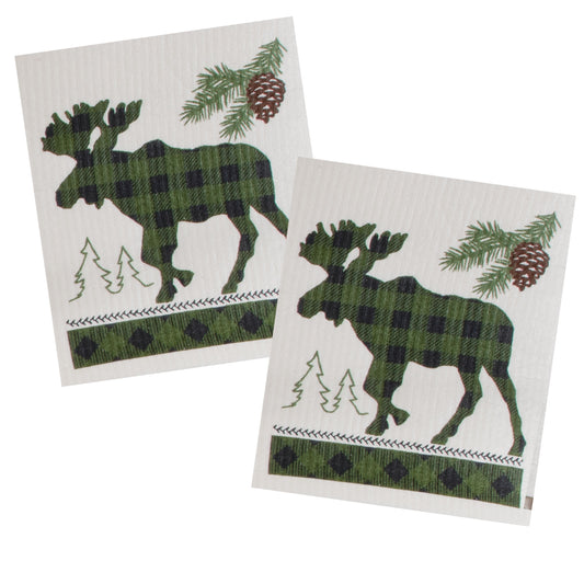 WOODLAND MOOSE 2 PACK SWEDISH CLOTHS