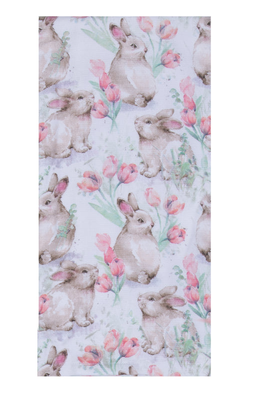 BLOOMING BUNNIES DUAL PURPOSE TOWEL