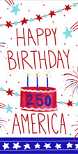 HAPPY BIRTHDAY AMERICA DP TOWEL