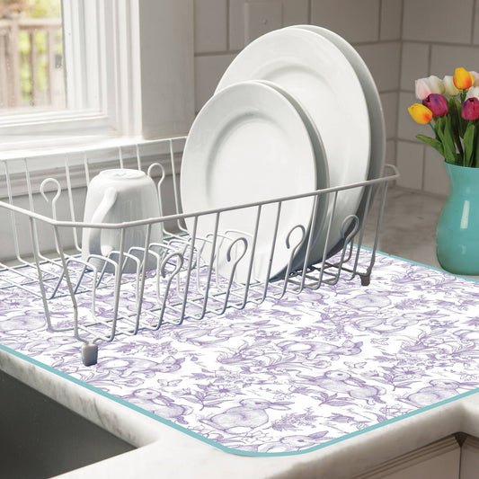 Spring Bunny Toile Drying Mat