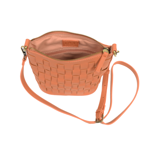 Coral Maci Woven Crossbody bag