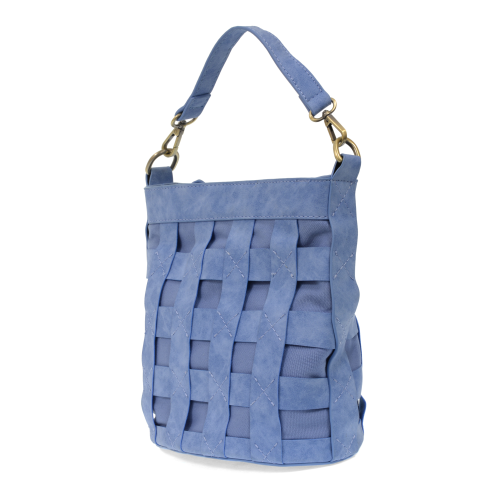 Blue Brianna Cage Bucket Bag