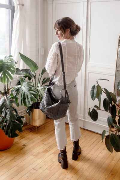 Charcoal Brenna Woven Bowler Satchel