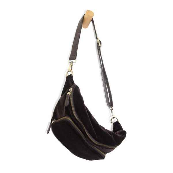 Espresso Velvet Rory Sling Belt Bag