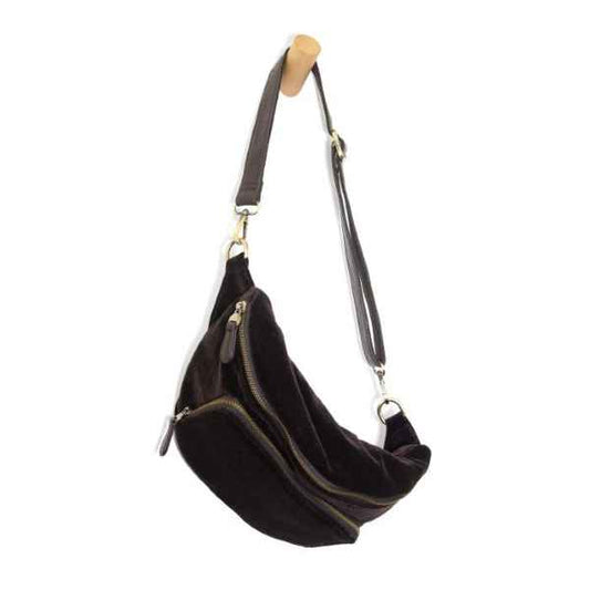 Espresso Velvet Rory Sling Belt Bag