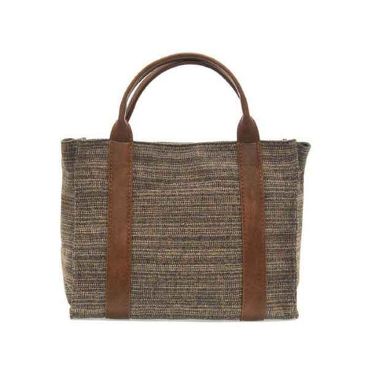 Dusty Blue Tia Tweed Front Pocket Tote