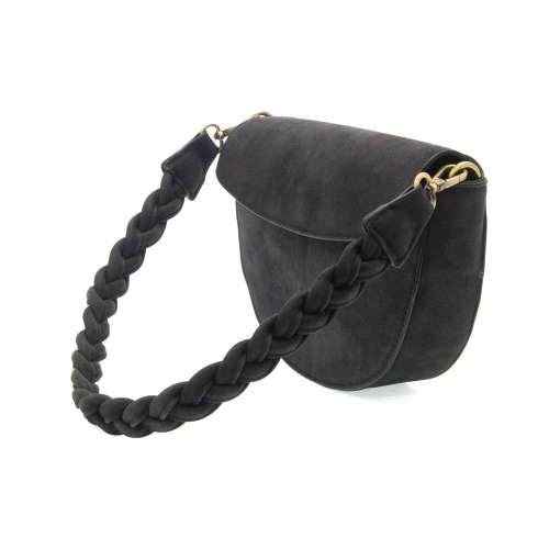 Black Luna Crescent Crossbody Bag