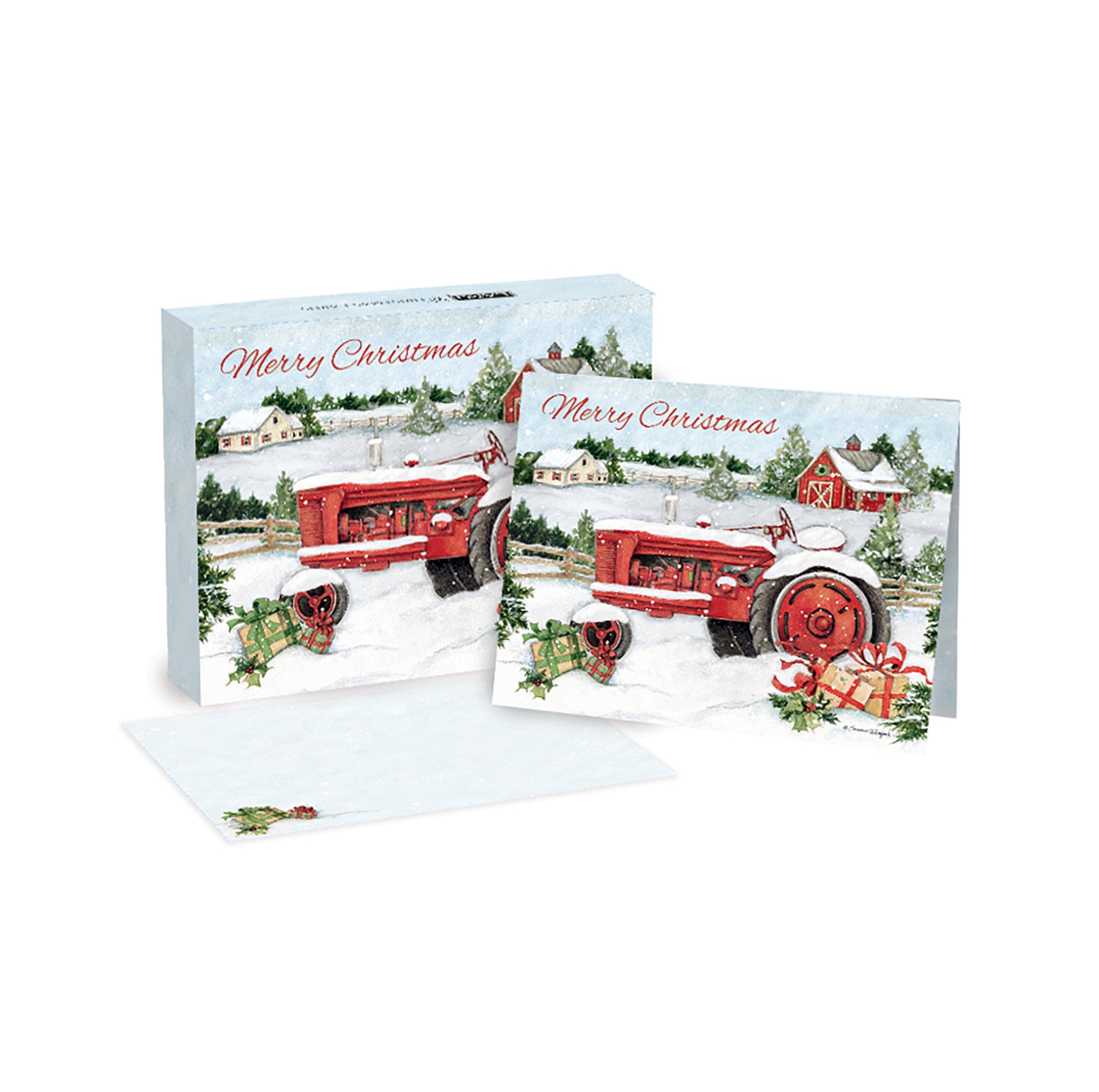 Snowy Tractor Christmas Boxed CARDS