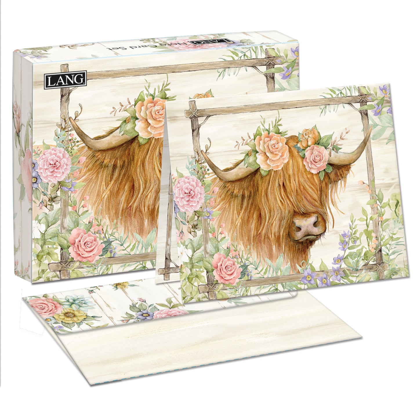 Highland Cow Rosewood Boxed Notes Cards