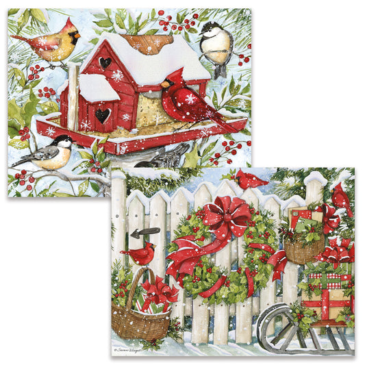 WINTER BIRDS Asst Boxed CHRISTMAS Cards