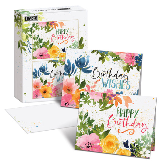 Floral Party Birthday Note Card Set