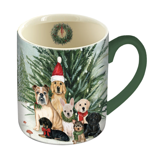 UNLEASH JOY PUPPIES CHRISTMAS MUG