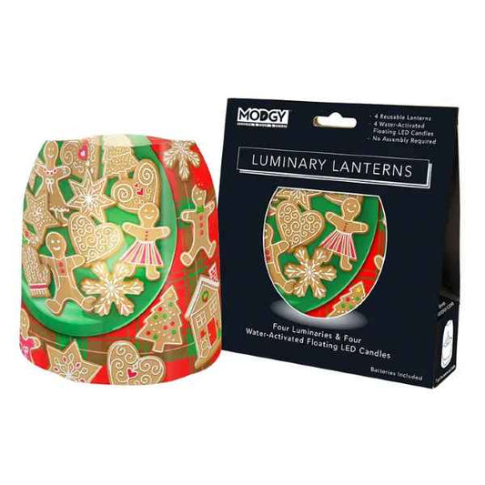 GINGERBREAD SET 4 Luminary and Tealights