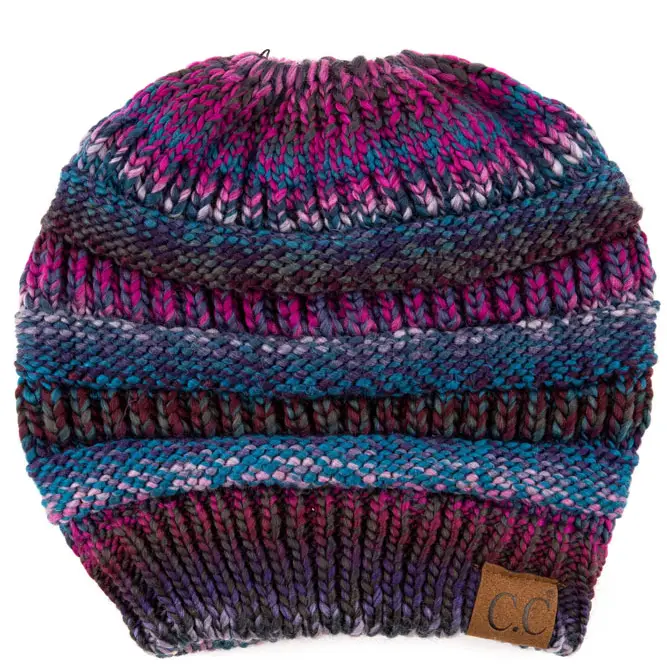 Purple Multi Ponytail Beanie