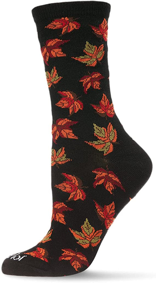 Autumn Leaves Bamboo Crew Socks