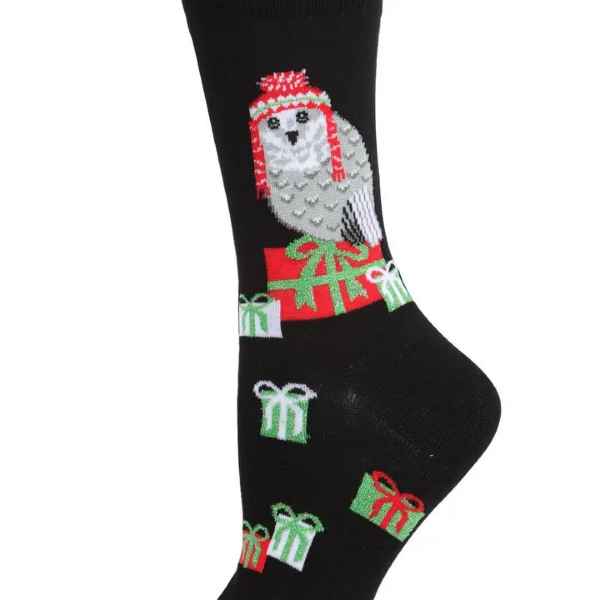 Snowy Owl Holiday Crew Socks