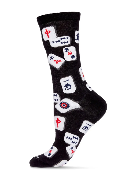 Mahjong Bamboo Crew Sock