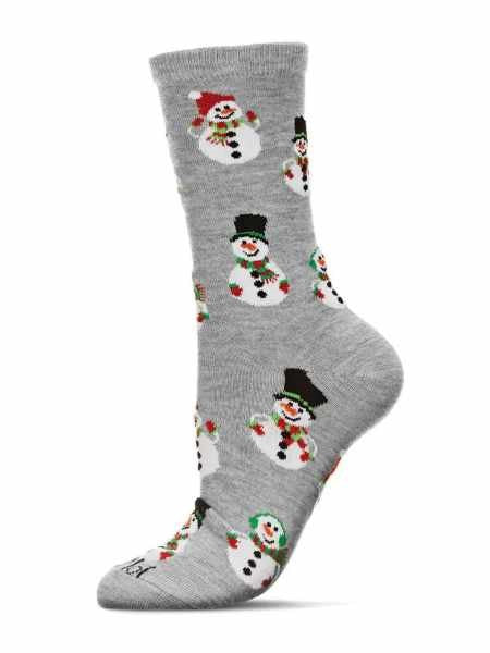 Smiley Snowman Holiday Crew Socks