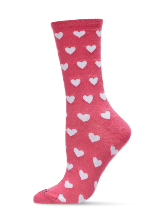 HEARTS BAMBOO BLEND CREW SOCKS