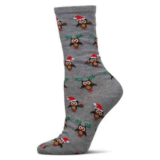 Holiday Owl Crew Socks