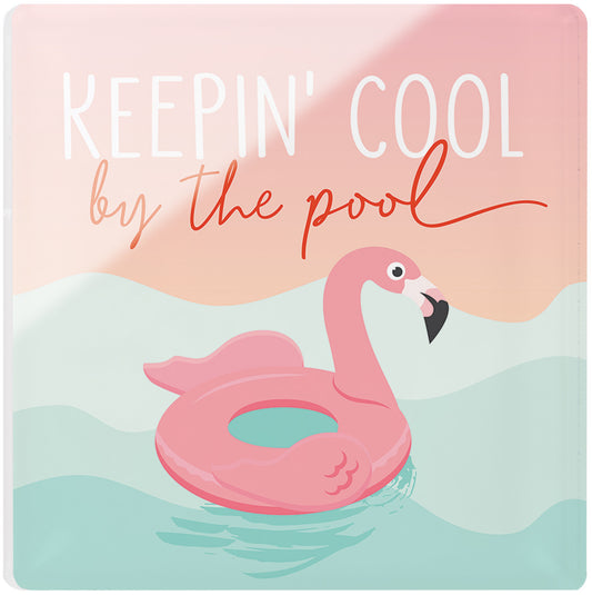 By the Pool Flamingo Magnet