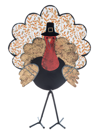METAL TURKEY FIGURINE