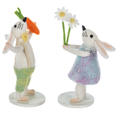 PLAYFUL BUNNY FIGURINE ASST