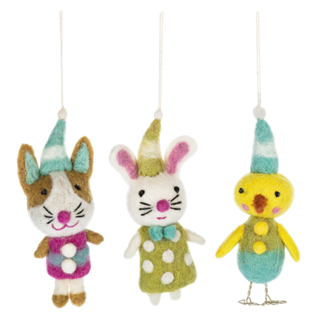 WOOL EASTER FRIEND ORNAMENT ASST