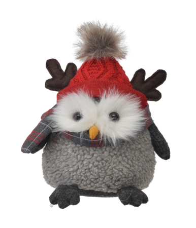 OWL WITH REINDEER HAT