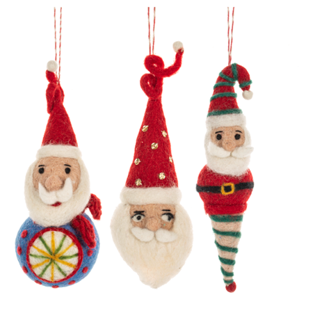 Wool Santa Ornament