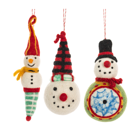 Wool Snowman Ornament