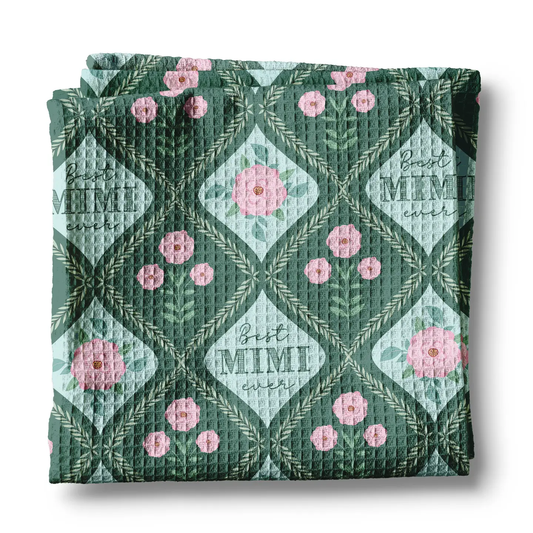 Mimi Green Waffle Towel