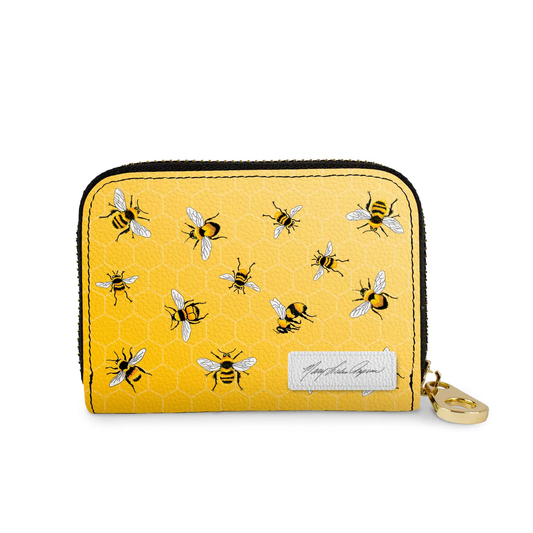 Bees RFID Zippered Wallet