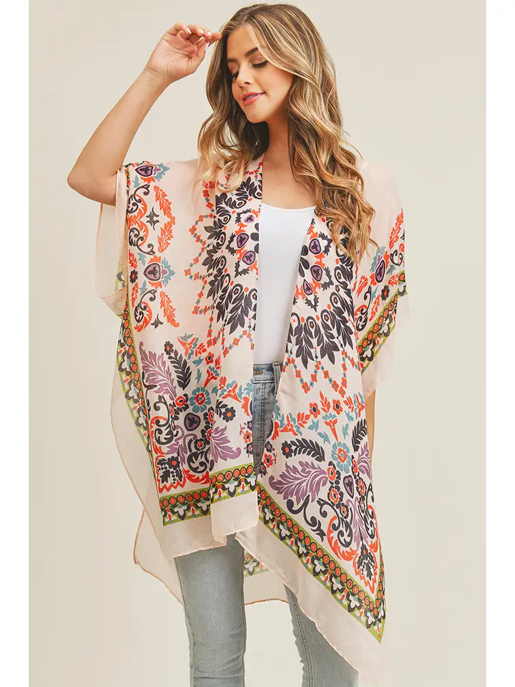 CORAL BLACK KIMONO