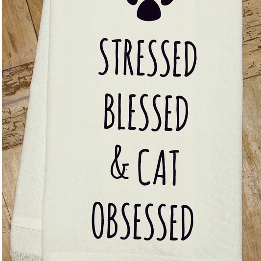 Cat Obsessed Friends Towel