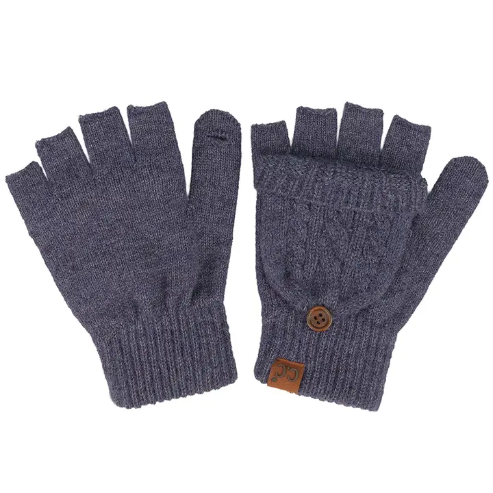 Navy Convertible Mitten Gloves