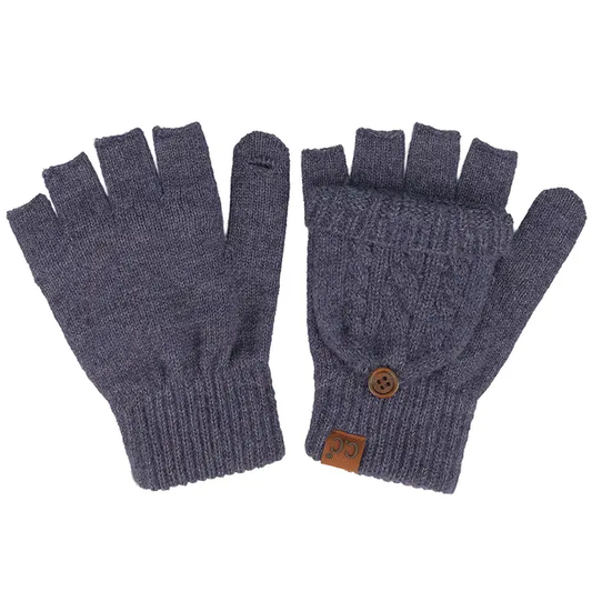 Navy Convertible Mitten Gloves