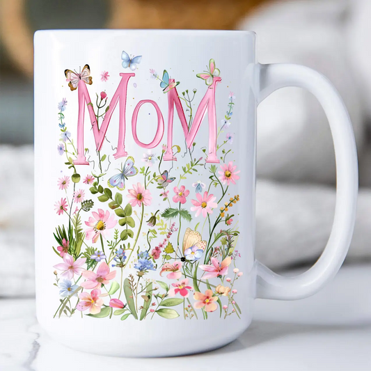 MOM 15OZ FLORAL MUG