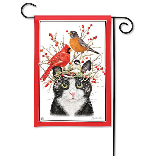 Winter Cat Garden Flag