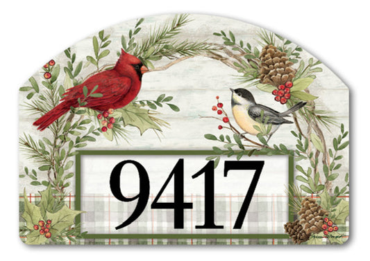 Winter Bird Wreath Yard Magnet