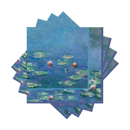 WATERLILIES BEVERAGE NAPKINS