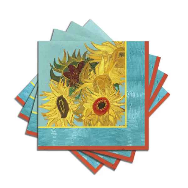 SUNFLOWERS BEVERAGE NAPKINS VAN GOGH