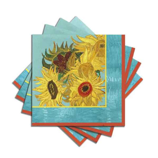 SUNFLOWERS BEVERAGE NAPKINS VAN GOGH