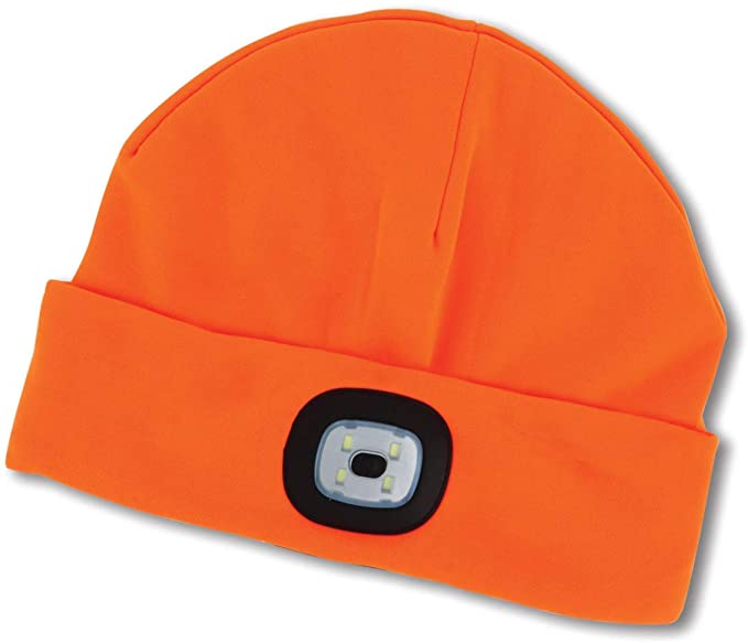 ORANGE ADULT RECHARGABLE LED BEANIE