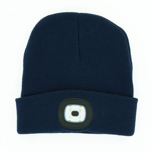 NAVY ADULT RECHARGABLE LED BEANIE