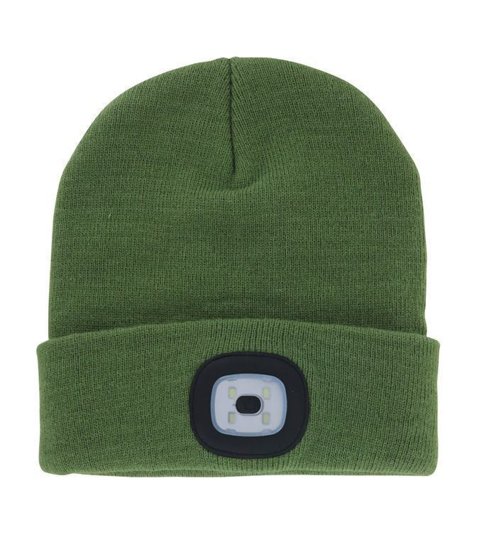 GREEN ADULT RECHARGABLE LED BEANIE