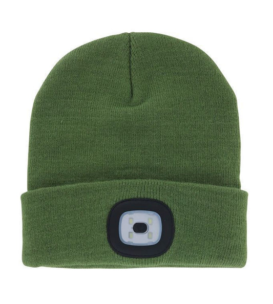 GREEN ADULT RECHARGABLE LED BEANIE