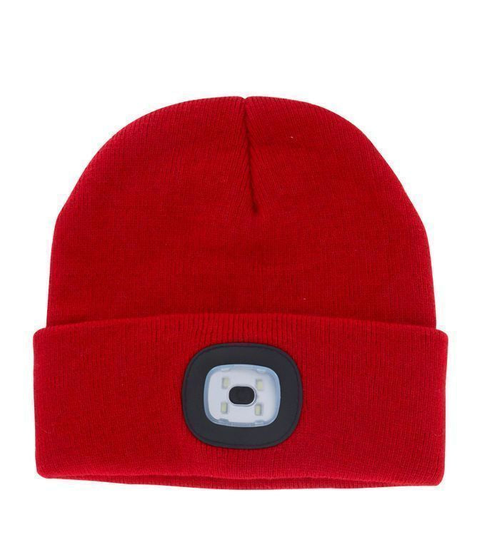RED ADULT RECHARGABLE LED BEANIE