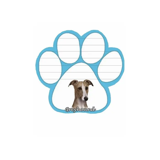 Greyhound Fawn & White Dog Paw Mag Pad