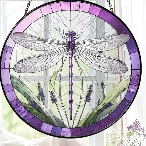 Purple Dragonfly 10" Suncatcher